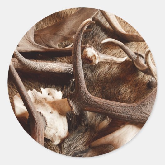 Sticker Rond Deer Elk Moose Antlers Chasse Idées Cadeaux Chasse (Devant)