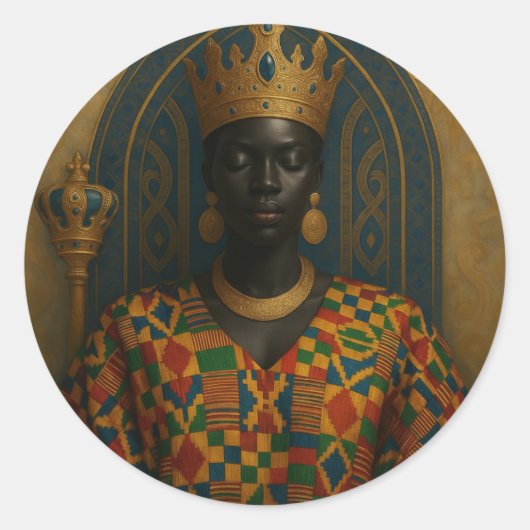 Sticker Rond Déesse Afro (Devant)