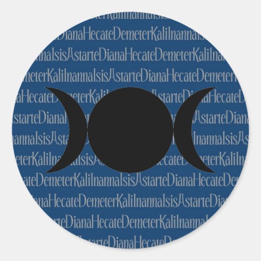 Sticker Rond Déesse Chant (bleu) (Devant)