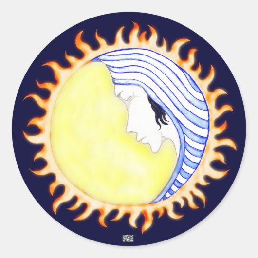 Sticker Rond Déesse de la lune (Devant)