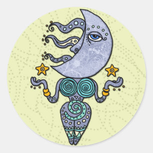 Sticker Rond déesse de lune