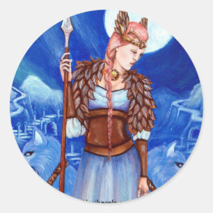 Sticker Rond Déesse des norses de Freya