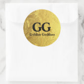 Sticker Rond Déesse d'or fêter le joyeux 50e anniversaire de la (Sac)