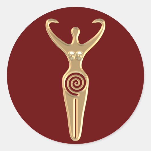 Sticker Rond Déesse en spirale (Devant)