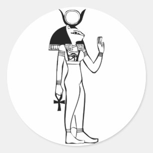 Sticker Rond Déesse, hiéroglyphe égyptien