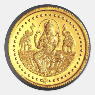 STICKER ROND DÉESSE INDOUE LAKSHMI