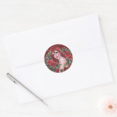 Sticker Rond déesse rouge de Noël (Enveloppe)