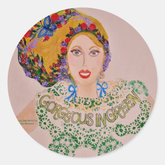 Sticker Rond Déesse Whimsical (Devant)