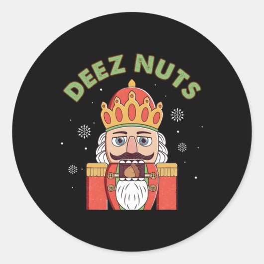 Sticker Rond Deez Nuages Nutcracker Nut Hommes Femmes Fun Noël  (Devant)