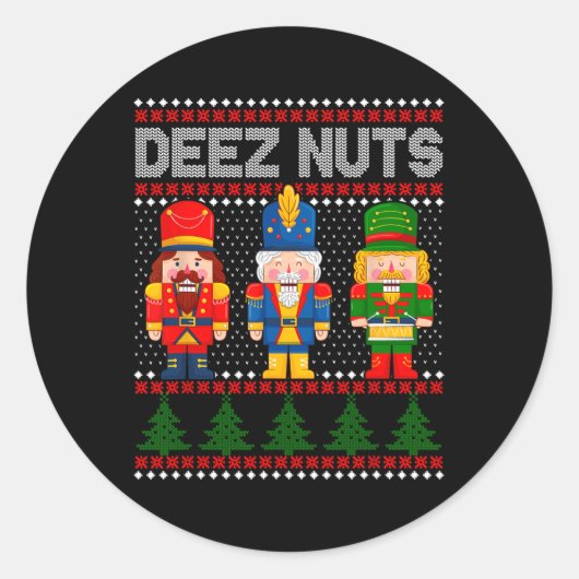 Sticker Rond Deez Nuds Nutcracker Fun Vilain Noël (Devant)
