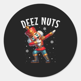 Sticker Rond Deez Nuts Nutcracker Nut Drôle Hommes Femmes Drôle