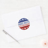 Sticker Rond Deez Nuts Pour Le Président (Enveloppe)