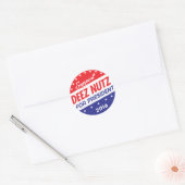 Sticker Rond Deez Nuts pour le président (Enveloppe)
