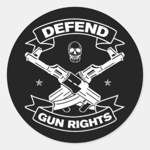 Sticker Rond Défendre les droits des armes à feu Défendre le de