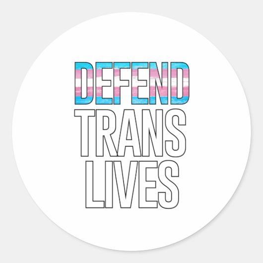 Sticker Rond Défendre les vies trans (Devant)