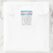 Sticker Rond Défendre les vies trans (Sac)