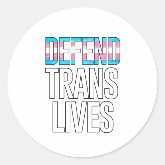 Sticker Rond Défendre les vies trans (Devant)