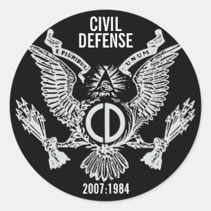 STICKER ROND DÉFENSE CIVILE