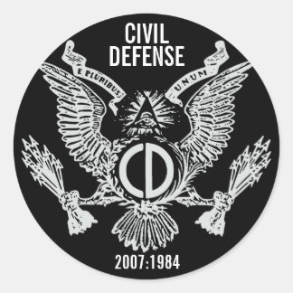 STICKER ROND DÉFENSE CIVILE
