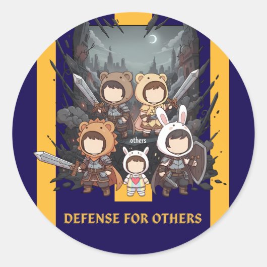 Sticker Rond Defense for Others - Little Guardians (Devant)