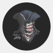 Sticker Rond Défiant Depuis 1776 (Devant)