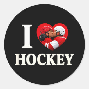 Sticker Rond Défilé de la fierté gay de hockey gay déchaîné Lov