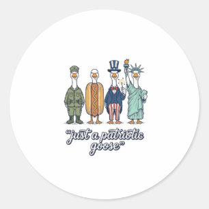 Sticker Rond Défilé d'oies patriotiques Chemise vectorielle vin