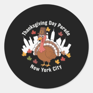 Sticker Rond Défilé du jour de Thanksgiving New York City