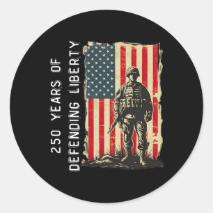 Sticker Rond Défilé patriotique de l'armée américaine pour le 2
