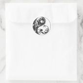 Sticker Rond Défilement Yin & Yang (noir) (Sac)
