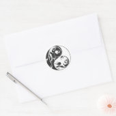 Sticker Rond Défilement Yin & Yang (noir) (Enveloppe)