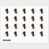 Sticker Rond Définir le vide Orange Fielder Softball (Feuille)