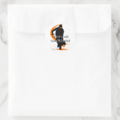 Sticker Rond Définir le vide Orange Fielder Softball (Sac)
