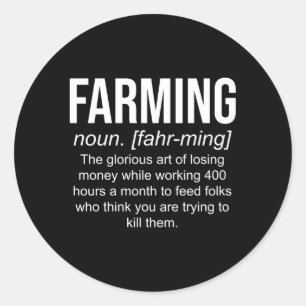 Sticker Rond Définition Agriculture Fun Farmer