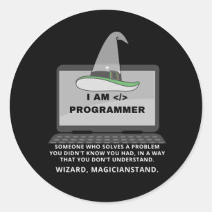 Sticker Rond Définition amusante du programmeur
