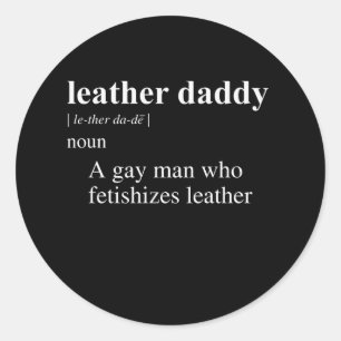 STICKER ROND DÉFINITION DE DADDY EN CUIR