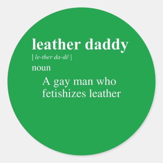 STICKER ROND DÉFINITION DE DADDY EN CUIR (Devant)