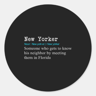 Sticker Rond Définition de dictionnaire Funny New Yorker Gif dr