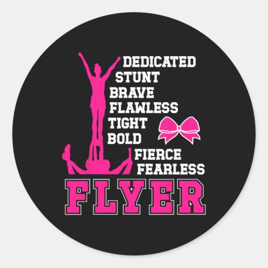 Sticker Rond Définition de Flyer de Cheerleading Flyer de Cheer (Devant)
