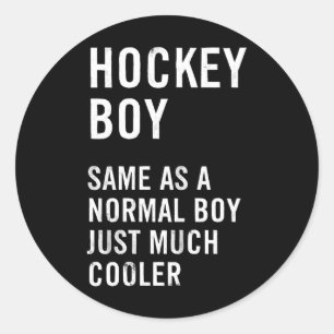 Sticker Rond Définition de garçon de hockey drôle