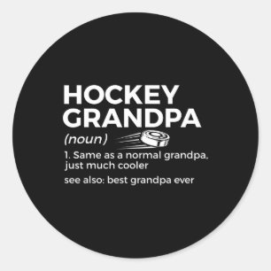 Sticker Rond Définition de grand-père de hockey Meilleur grand-