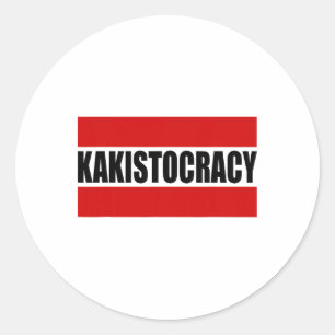 Sticker Rond Définition de kakistocratie subtile drôle anti Tru