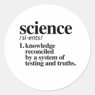 Sticker Rond Définition de la science
