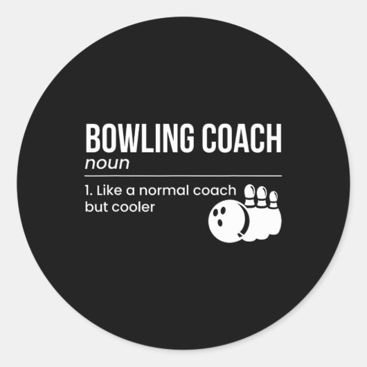 Sticker Rond Définition de l'entraîneur de Bowling (Devant)