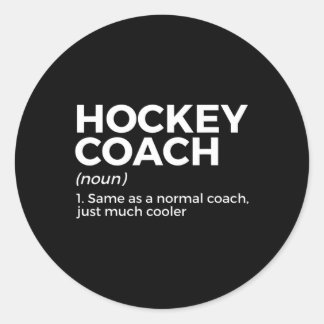 Sticker Rond Définition de l'entraîneur de hockey Funny