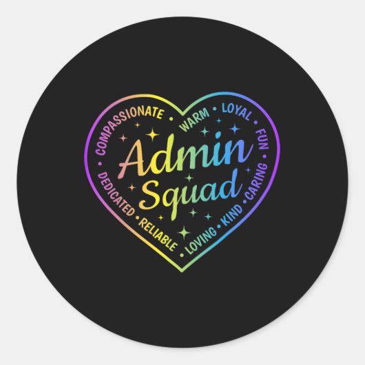 Sticker Rond Définition de l'équipe d'administration Admin Équi (Devant)