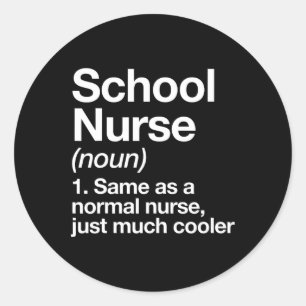Sticker Rond Définition De L'Infirmière Drôle Retour À L'École