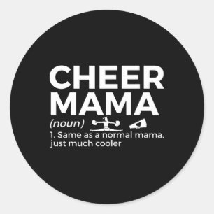 Sticker Rond Définition de maman cheerleader drôle Cheerleading