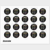 Sticker Rond Définition de Mentalité de Croissance Cool Mois de (Feuille)