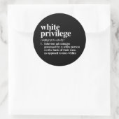 Sticker Rond Définition de privilège blanc (Sac)